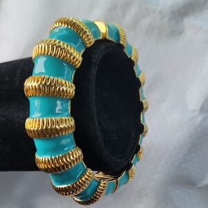 Sequin Gold Tone and Turquoise Bracelet NWOT